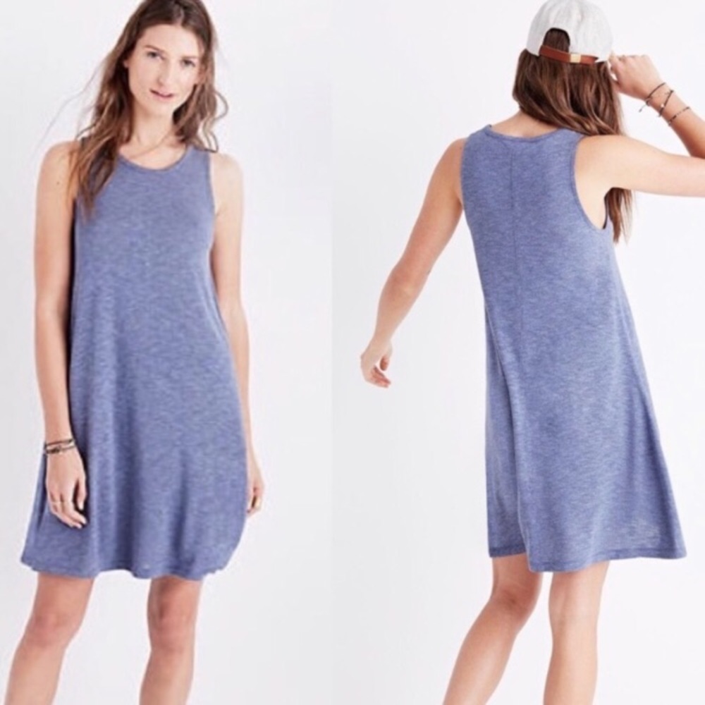 Madewell Slate Blue Highpoint Swing Tank Dress